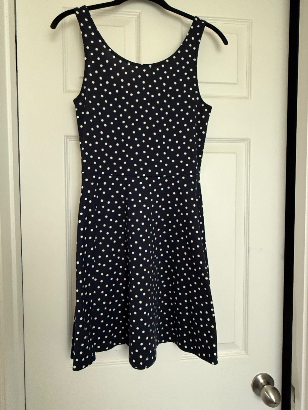 Divided H&M Black & White Polka Dot Sleeveless Skater Dress, Size 6